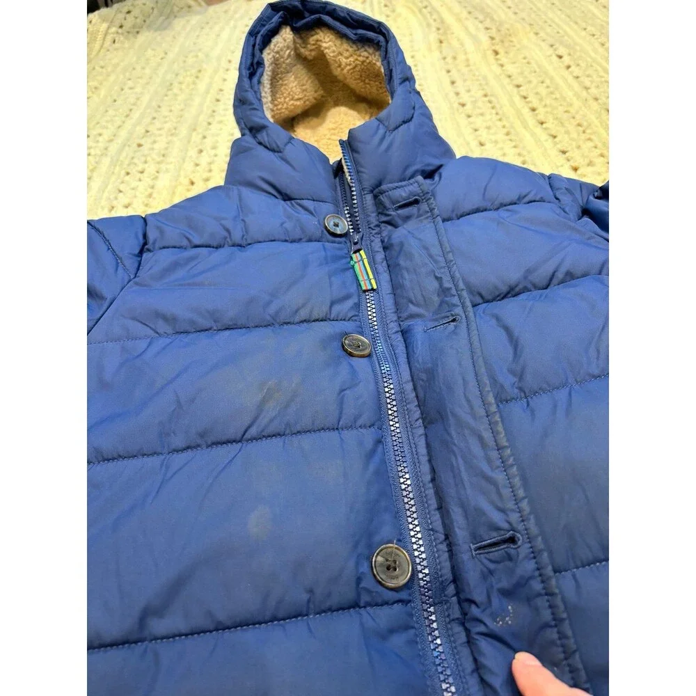 mini boden winter jacket coat 9/10 140 fair navy blue puffer parka warm